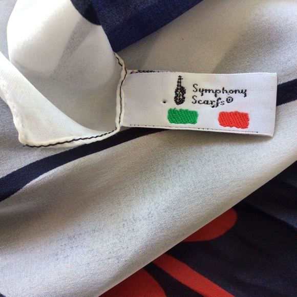 SYMPHONY DAISY PRINT ITALIAN SCARF VINTAGE - Picture 9 of 10